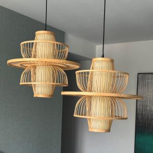 Rattanowa lampa wisząca Astra naturalna 1xE27