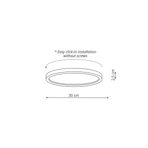 Plafon California 30 cm czarny LED CCT