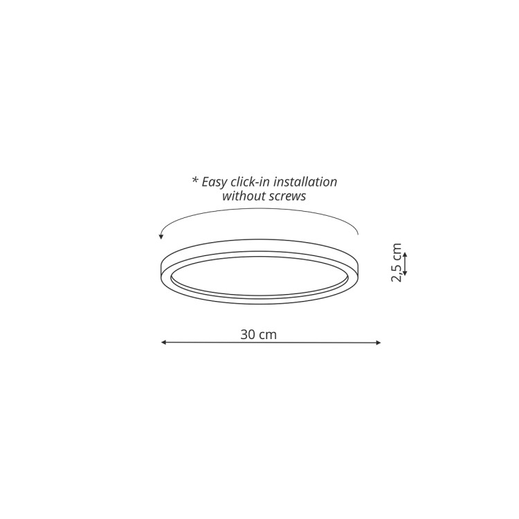 Plafon California 30 cm czarny LED CCT - 14248
