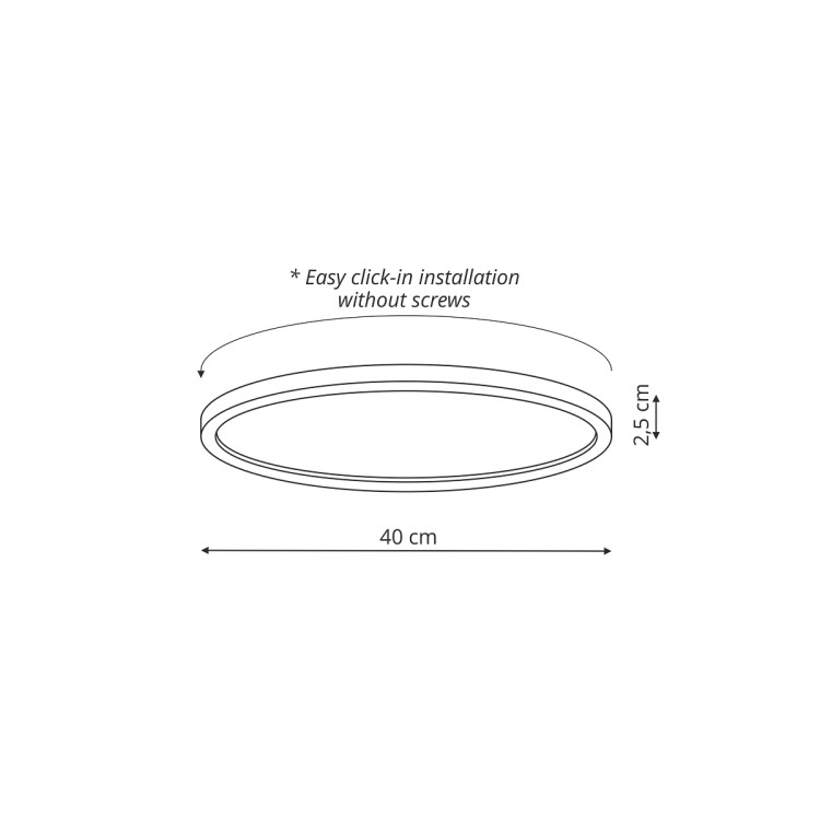 Plafon California 40 cm czarny LED CCT - 14272