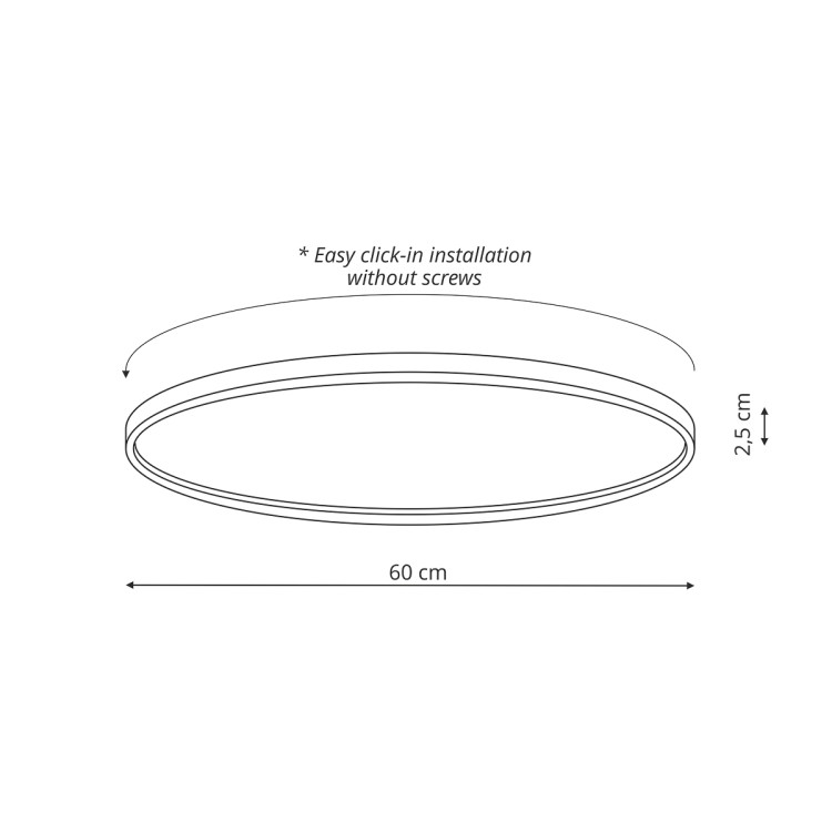 Plafon California 60 cm czarny LED CCT - 14307