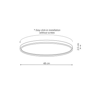 Plafon California 48 cm czarny LED CCT
