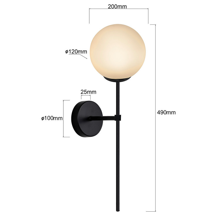 Kinkiet Piruleta czarny IP44 1xG9 - 14357