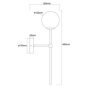 Kinkiet Piruleta złoty IP44 1xG9