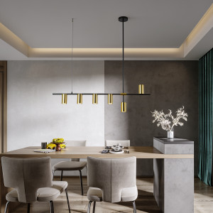 Lampa wisząca Arizona czarno - złota 6xGU10
