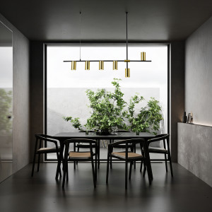 Lampa wisząca Arizona czarno - złota 6xGU10