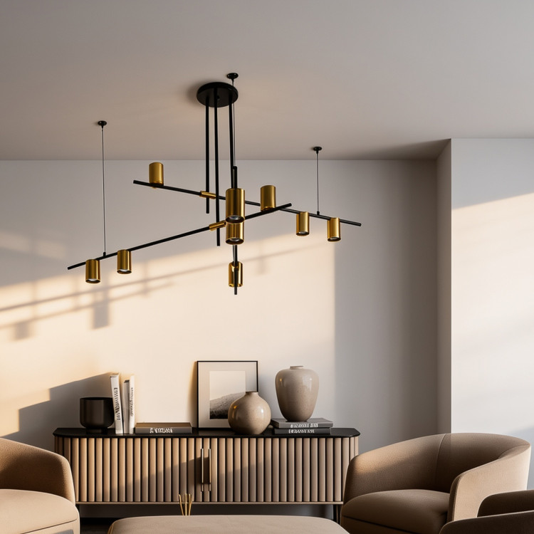 Lampa wisząca Arizona czarno - złota 9xGU10 - 14399