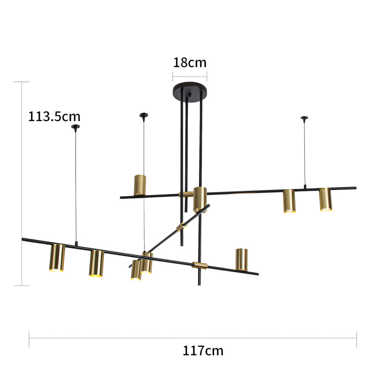 Lampa wisząca Arizona czarno - złota 9xGU10 - 14409