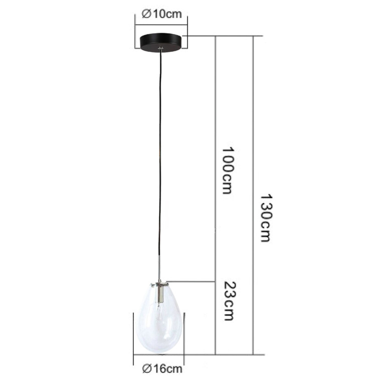 Lampa wisząca Fondi czarna 1xE14 - 14437