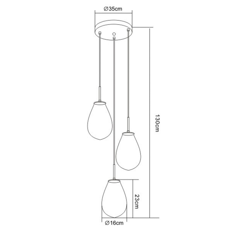 Lampa wisząca Fondi czarna 3xE14 - 14445