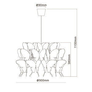 Lampa wisząca Farfalla biała 1xE27