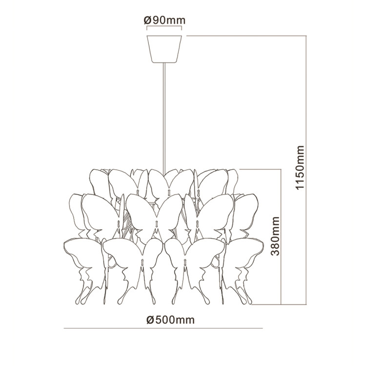 Lampa wisząca Farfalla biała 1xE27 - 14575