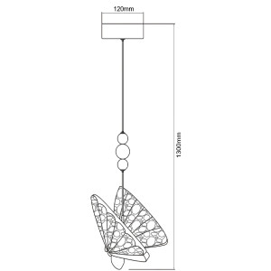 Lampa wisząca z motywem motyla Mariposa Light Prestige
