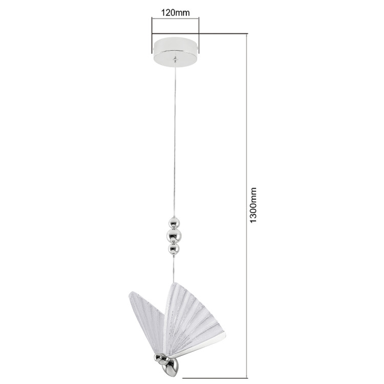 Elegancka lampa Mariposa chrom do wnętrza glamour - 14594