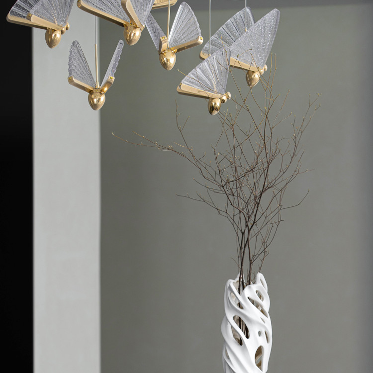 Lampa wisząca Mariposa złota do nowoczesnej jadalni - 14600