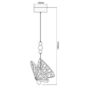 Lampa wisząca Mariposa 1 mix kolor LED CCT