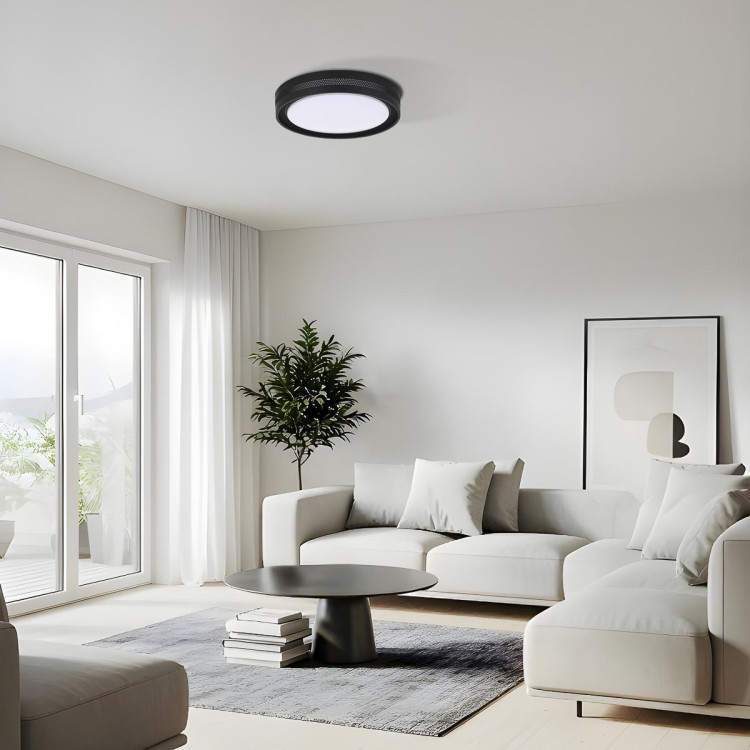 Czarny plafon LED Ronda do nowoczesnego salonu - 14681