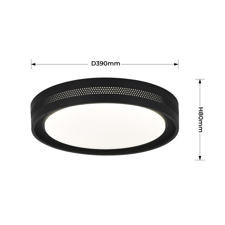 Designerski czarny plafon LED Ronda Light Prestige - 14686