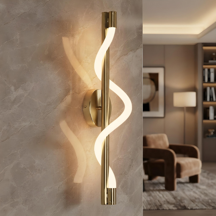 Złota lampa ścienna Meleca do wnętrza glamour - 14698