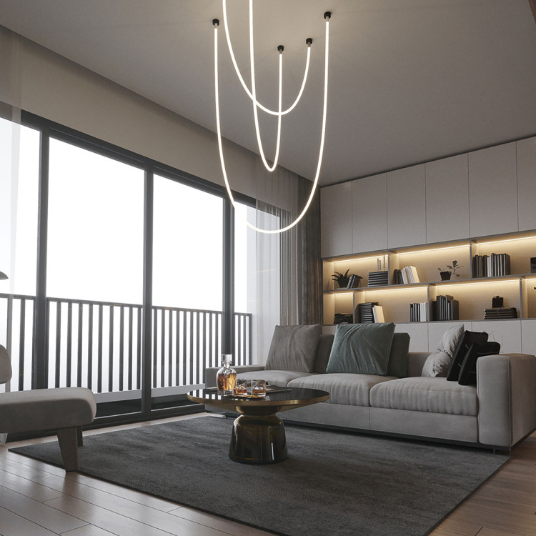 Biało-złota lampa Rope Light z dwumetrową świetlną liną - 14702