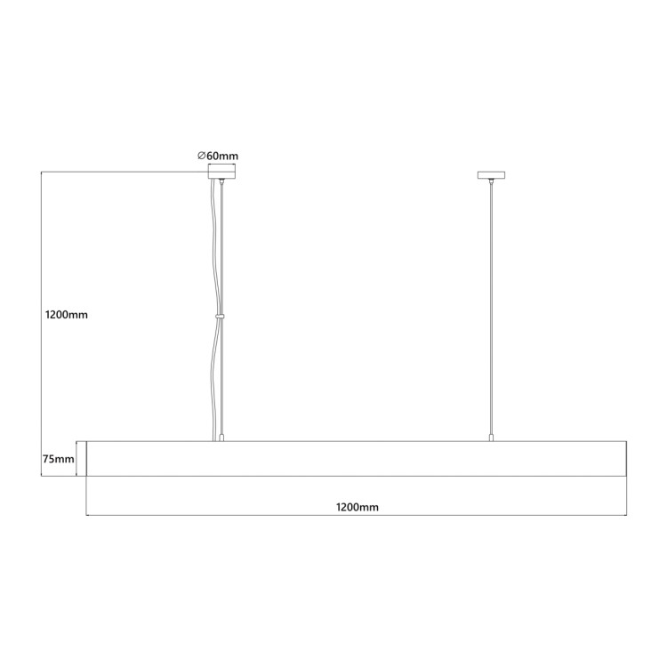 Lampa wisząca Mira L czarna Tuya LED CCT - 14739