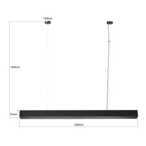 Lampa wisząca Mira L czarna Tuya LED CCT