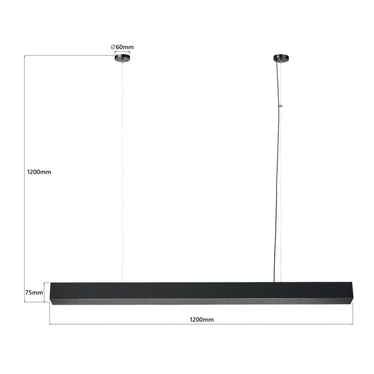Lampa wisząca Mira L czarna Tuya LED CCT - 14740