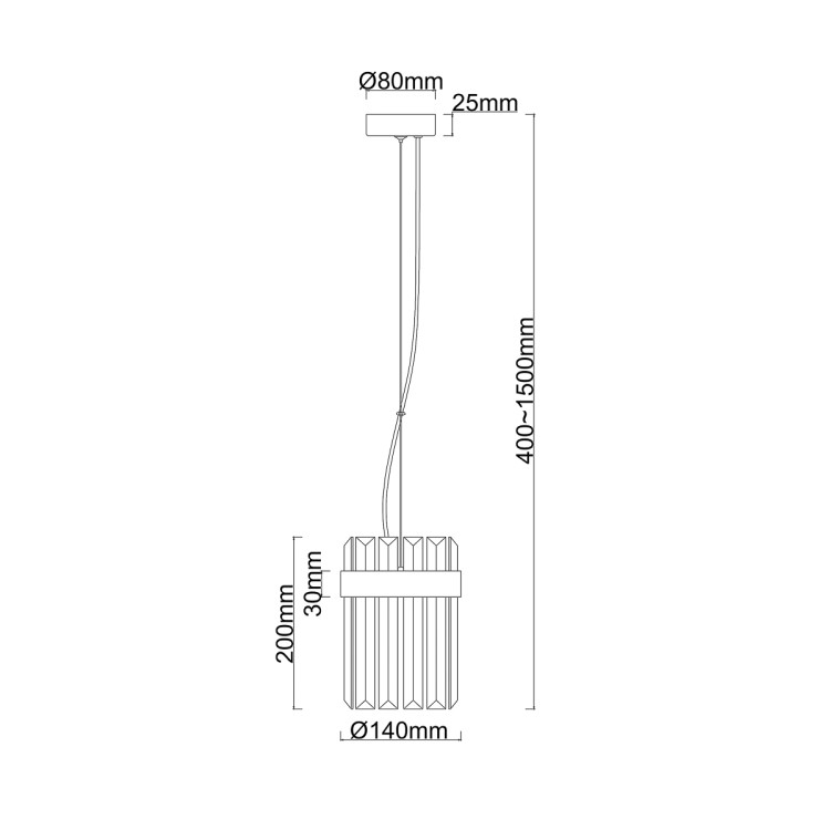 Lampa wisząca Vetro 1 chrom 1xE14 - 14821