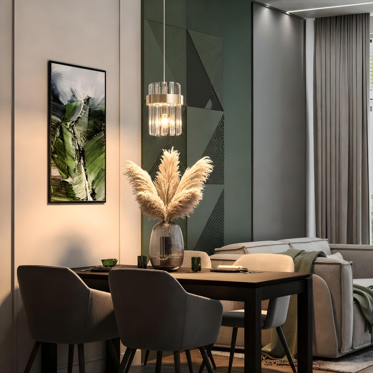 Lampa wisząca Vetro z transparentnym szklanym kloszem - 14823