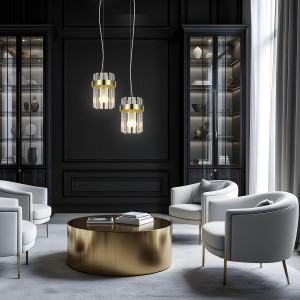 Elegancka lampa wisząca Vetro 1xE14 do salonu