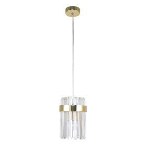 Szklana lampa Vetro ze złotymi metalowymi detalami