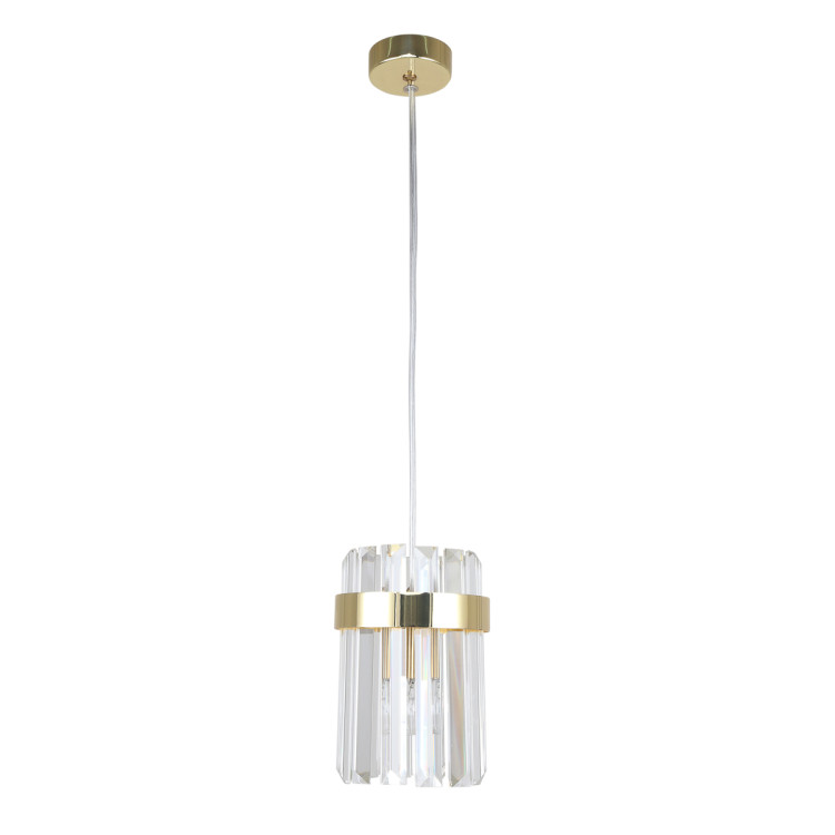 Szklana lampa Vetro ze złotymi metalowymi detalami - 14826