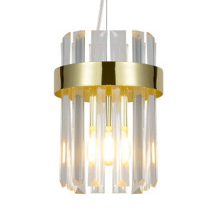 Lampa wisząca Vetro z transparentnym szkłem do sypialni