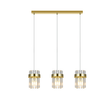 Lampa wisząca Vetro złota 3xE14