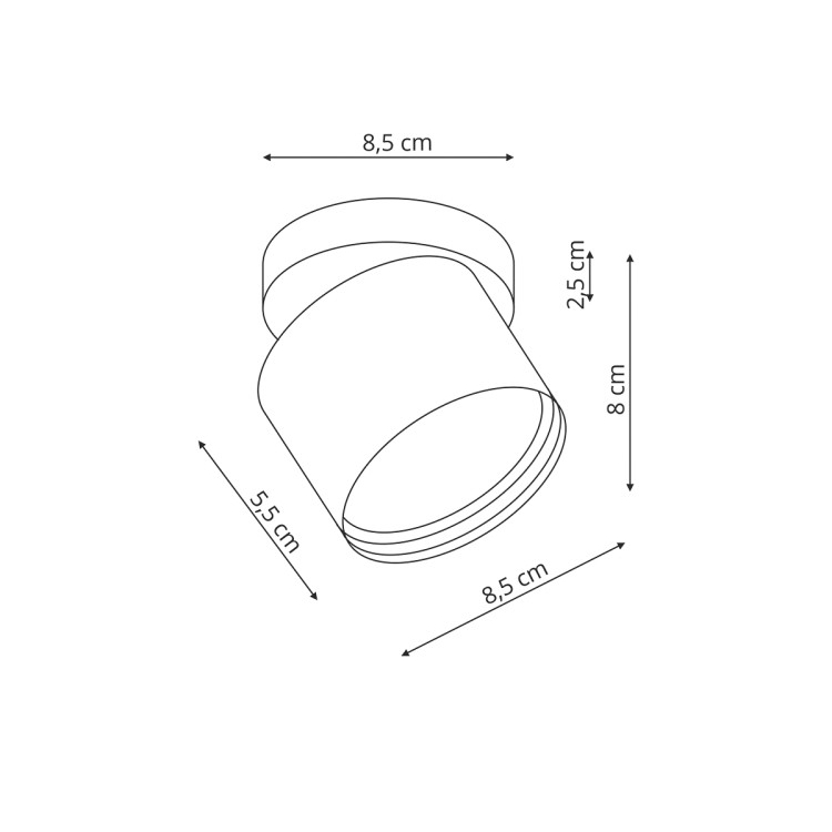 Biała oprawa sufitowa Kendal Movable GX53 8,2 cm - 14898