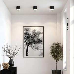 Czarna lampa sufitowa natynkowa Kendal 1xGX53