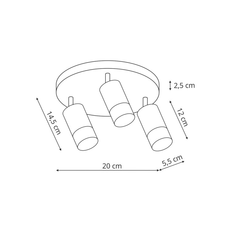 Sonaya plafon 3 czarny - 15069