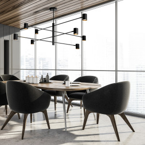 Metalowa lampa wisząca Snow 8 w kolorze czarnym