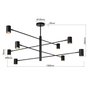 Lampa Snow 8 8xGU10 do wnętrza w stylu loftowym