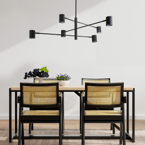 Minimalistyczna czarna lampa Snow do nowoczesnej jadalni