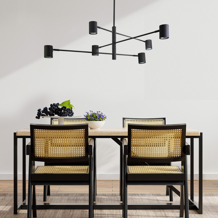 Minimalistyczna czarna lampa Snow do nowoczesnej jadalni - 15122
