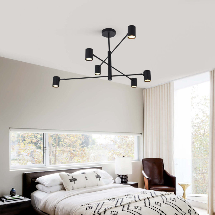 Czarna lampa wisząca Snow 6xGU10 do salonu - 15123