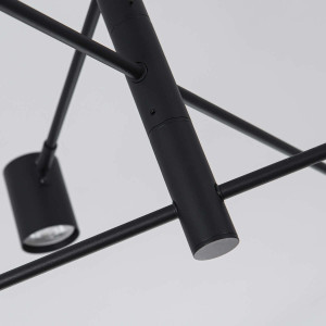 Lampa wisząca Snow 6xGU10 czarna 80 cm nad stół