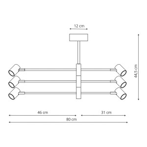 Lampa wisząca Snow 6 złota 6xGU10