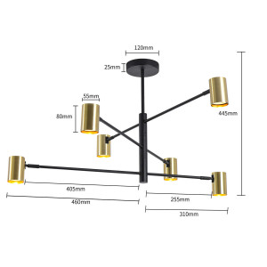 Lampa wisząca Snow 6 złota 6xGU10