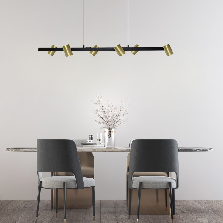 Podłużna czarno-złota lampa Snow do jadalni - 15182