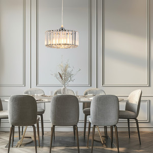 Okrągła lampa wisząca Vetro chrom 1xE27