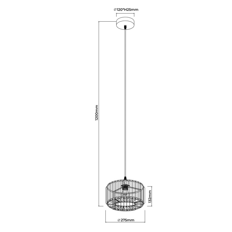 Okrągła lampa wisząca Vetro chrom 1xE27 - 15272