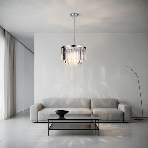 Lampa wisząca Vetro 5 srebrna 5xE14