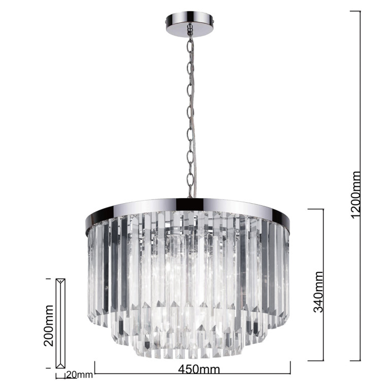 Lampa wisząca Vetro 5 srebrna 5xE14 - 15289
